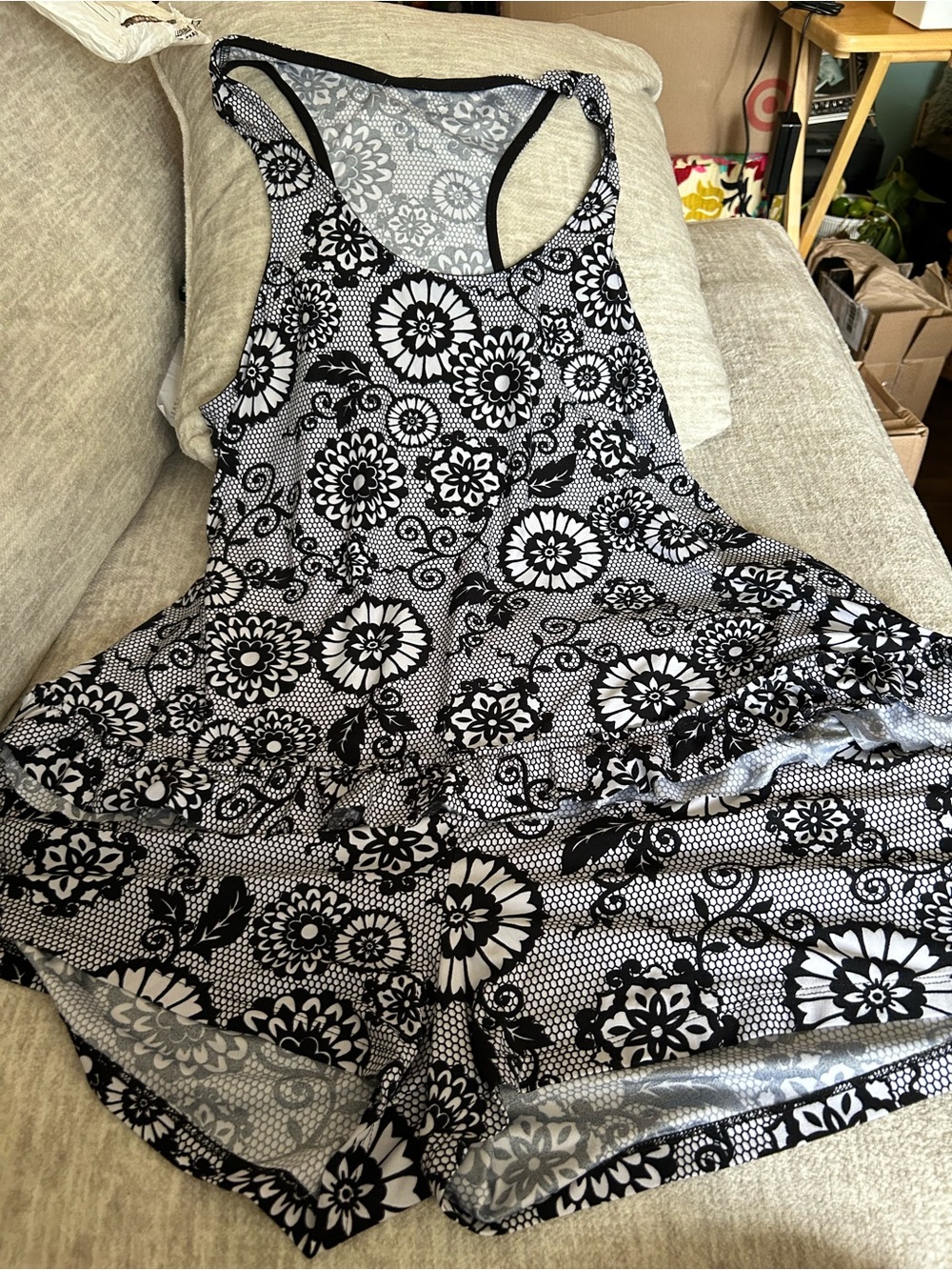 Black & White Floral Pajama Set